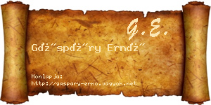 Gáspáry Ernő névjegykártya